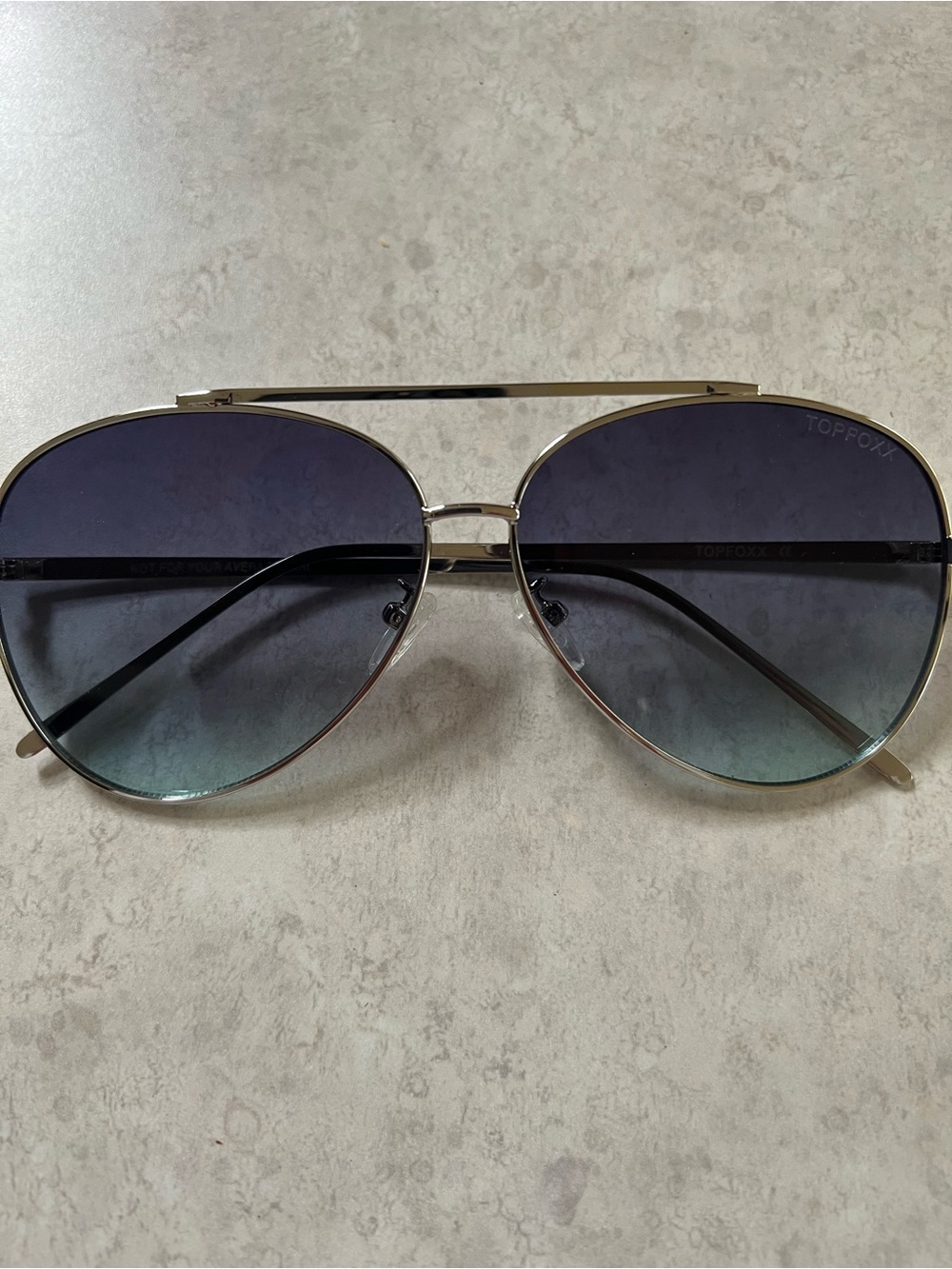 Topfoxx Aviator Sunglasses with Blue Gradient Lenses and Silver Frame - Picture 7 of 7